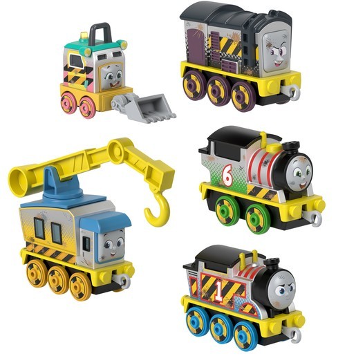 Thomas & Friends Construction Crew 5-Piece Diecast Metal Toy Train & Vehicle Set