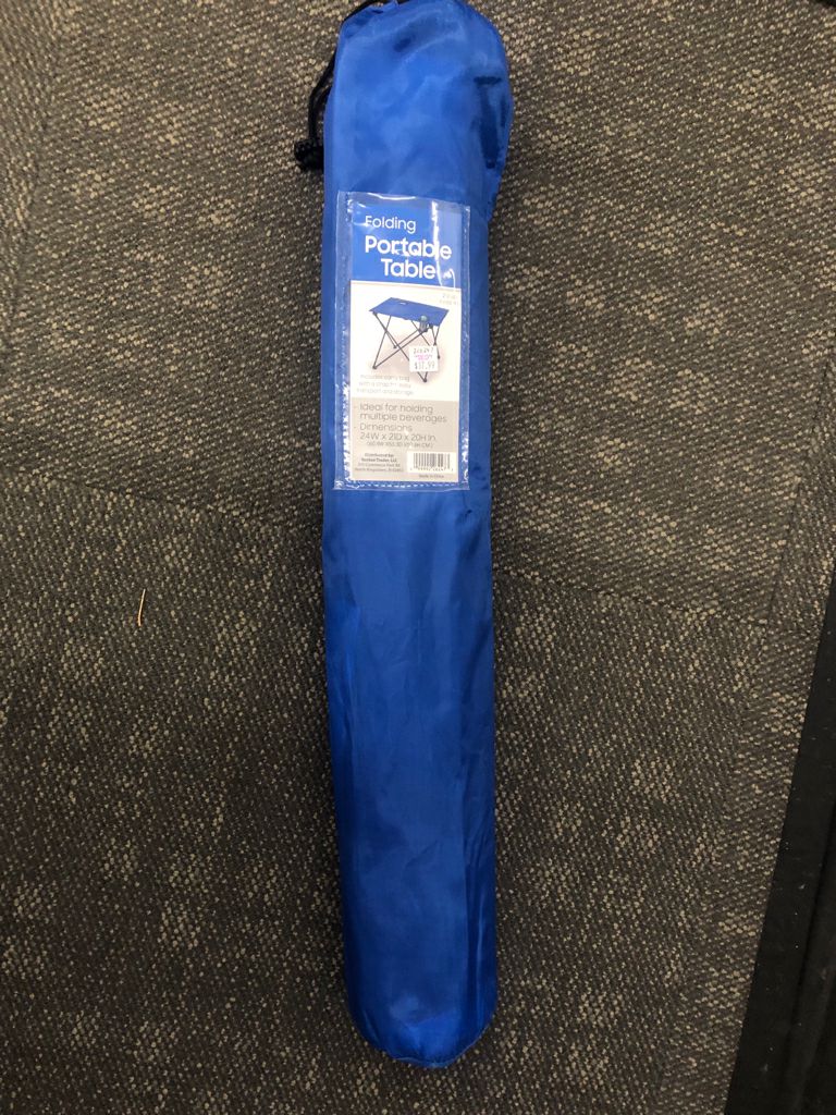 NIP BLUE FOLDING PORTABLE TABLE.