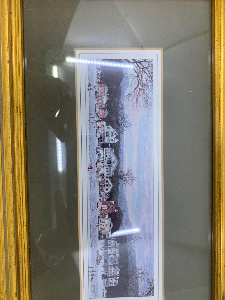 FRAMED VILLAGE SCENE PRINT- NORMAN ROCKWELL.