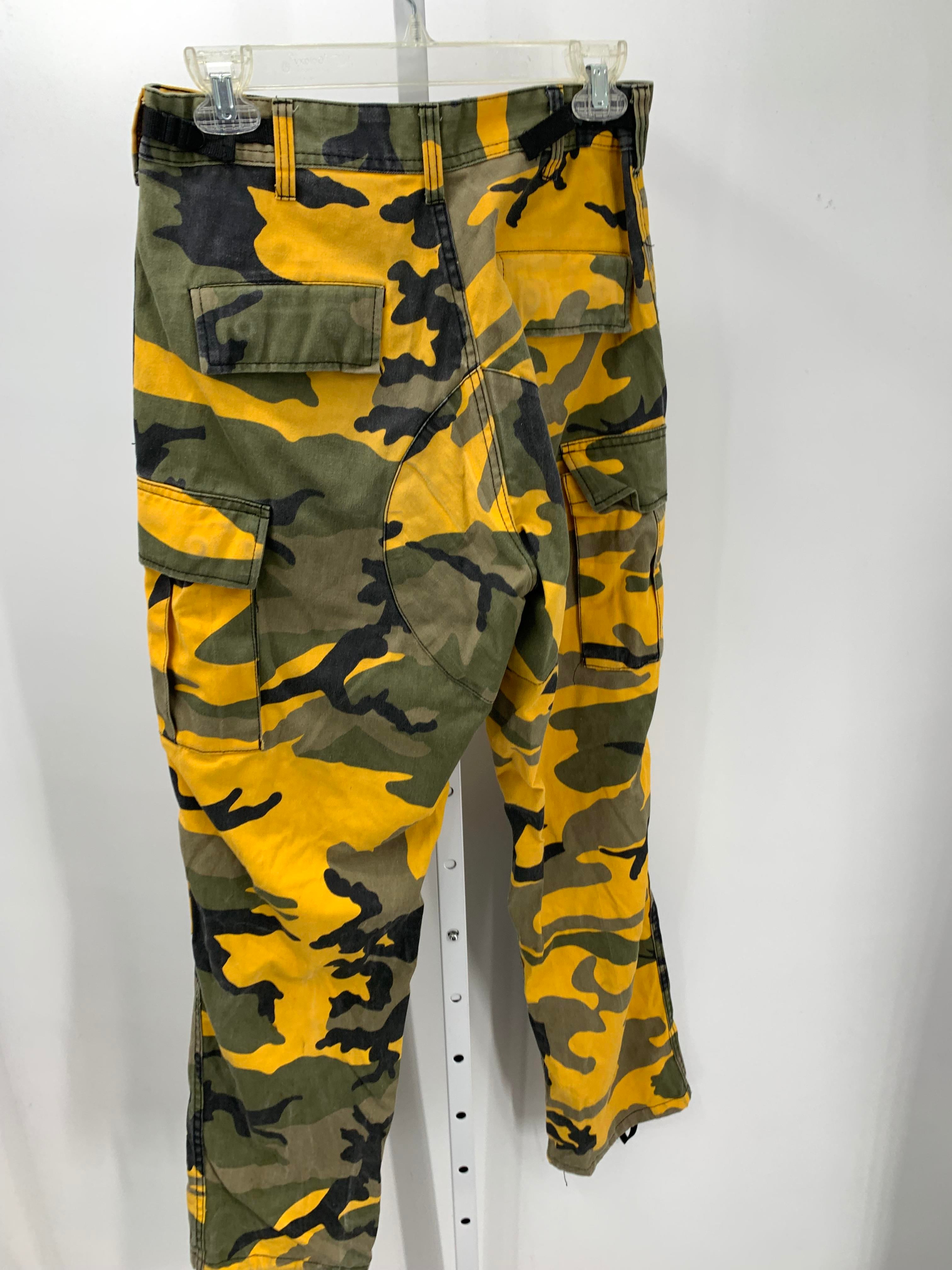 YELLOW CAMO PANTS.