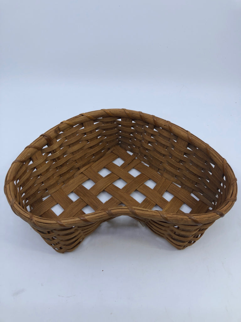 WOVEN HEART SHAPED BASKET.