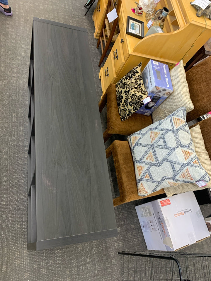 BLACK RECTANGLE 8 CUBE CUBBIE SHELF.