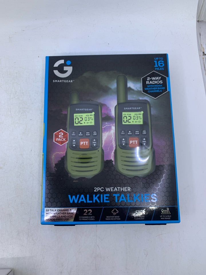 NIB 2 PC WEATHER WALKIE TALKIES SMARTGEAR.