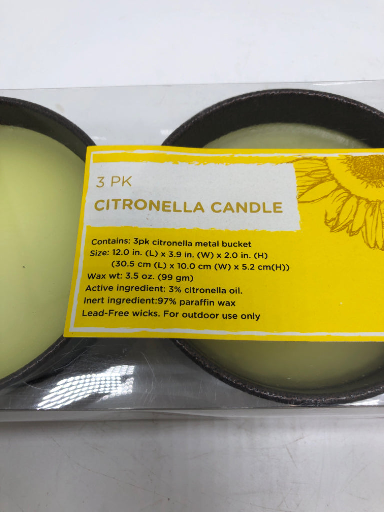 NIP 3 PK CITRONELLA CANDLES