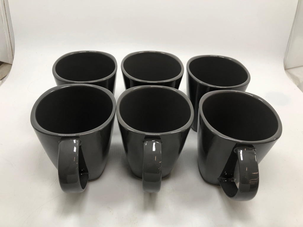 6 GRAY GIBSON HOME MUGS.