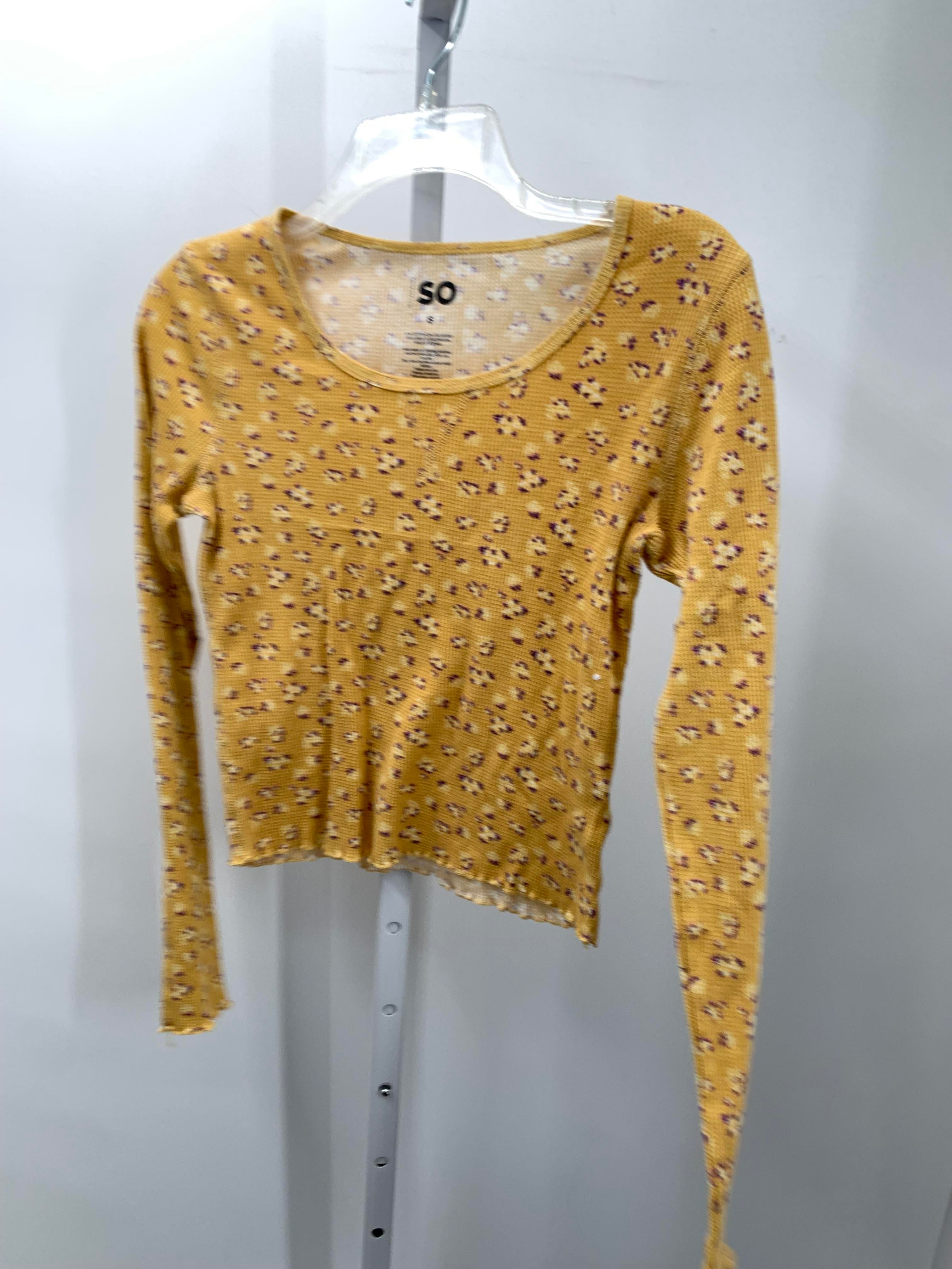 SO Size Small Juniors Long Sleeve Shirt