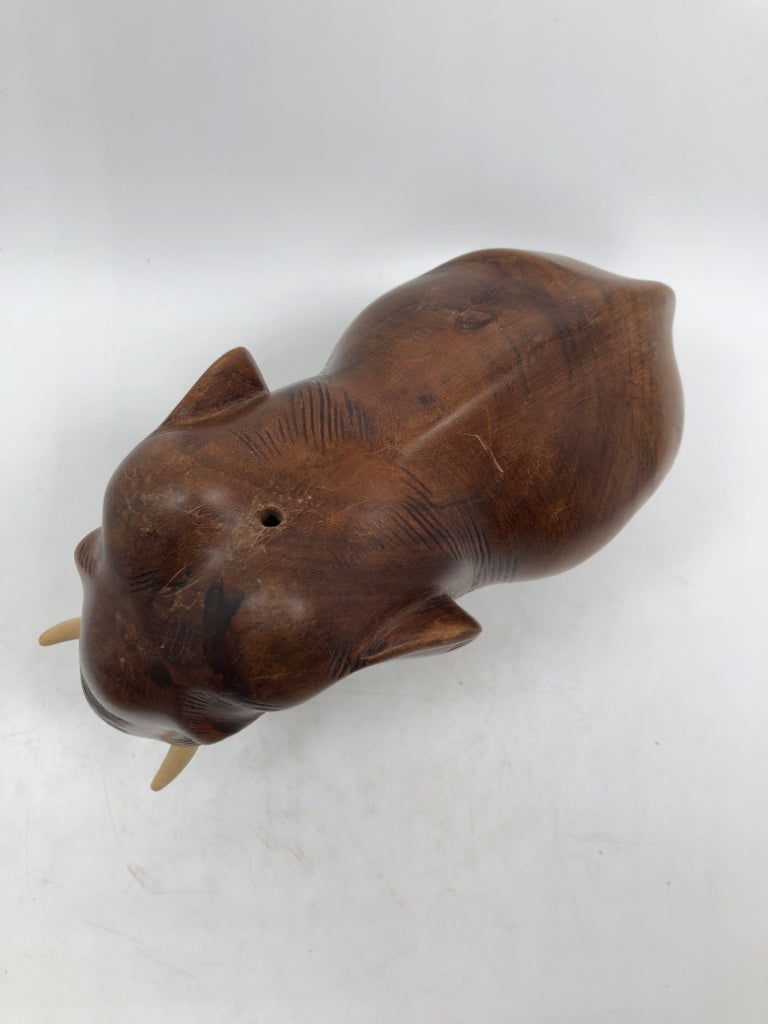 WOODEN CARVED ELEPHANT.