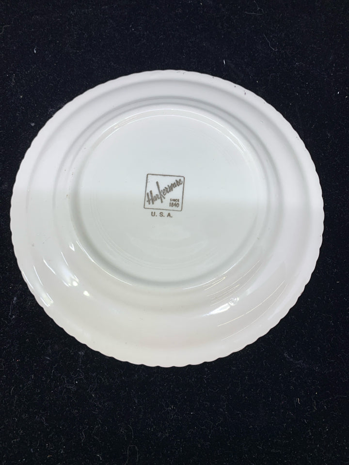 6 VTG ROSE PATTERN PLATE W GOLD RIM.