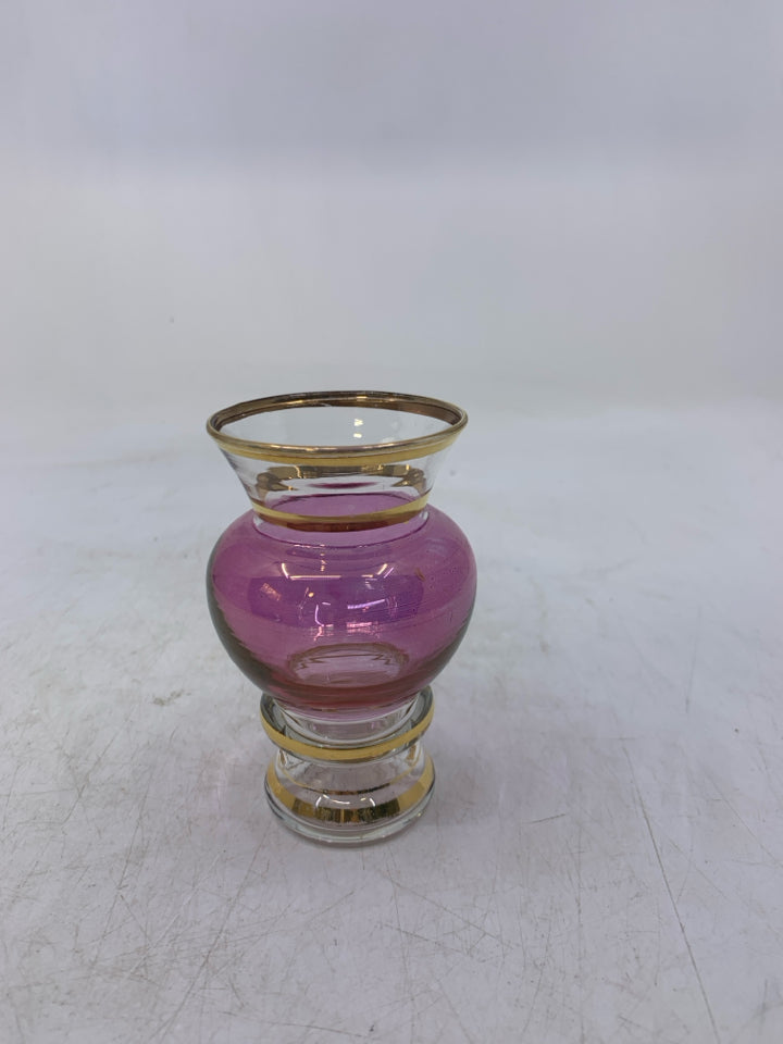 DELICATE PINK FOOTED BUD VASE.