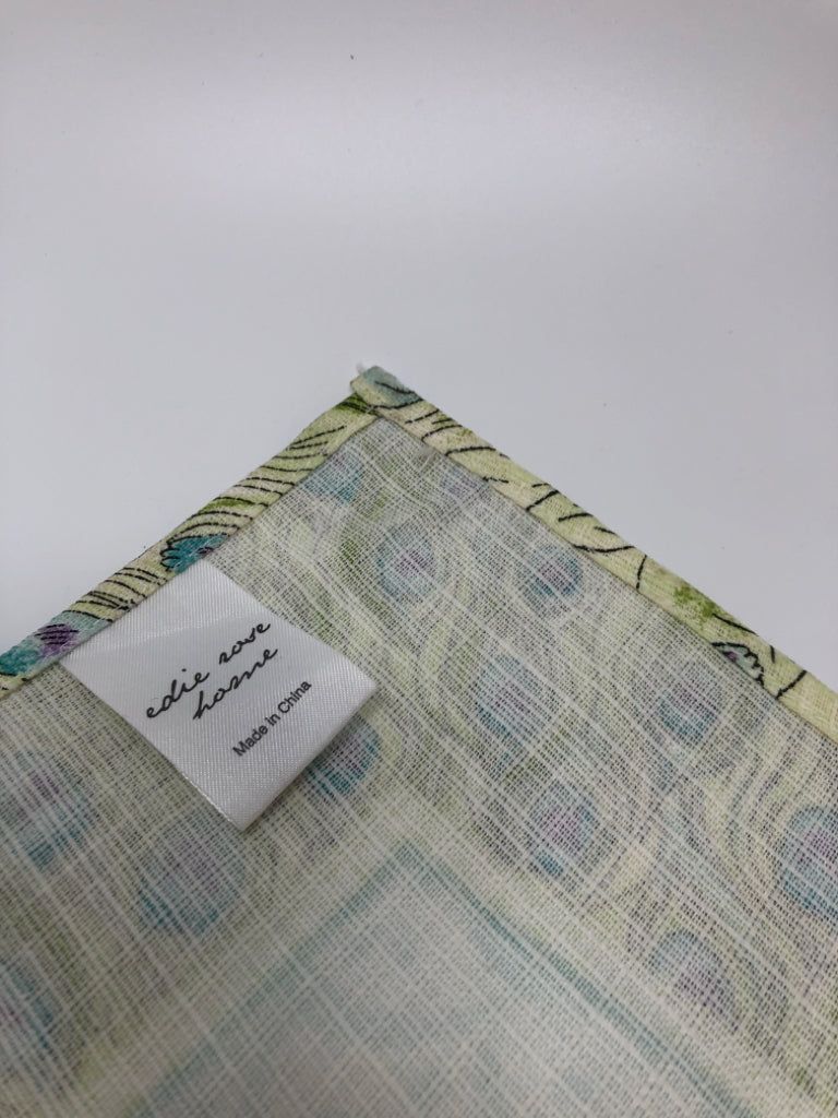 12 PEACOCK FEATHER NAPKINS.