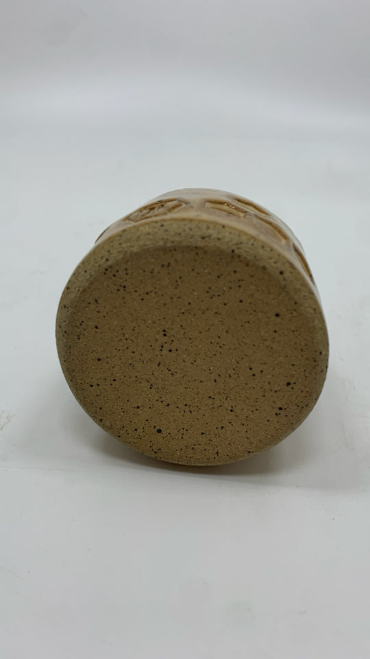 BEE/HONEYCOMB GLAZED BUD VASE.