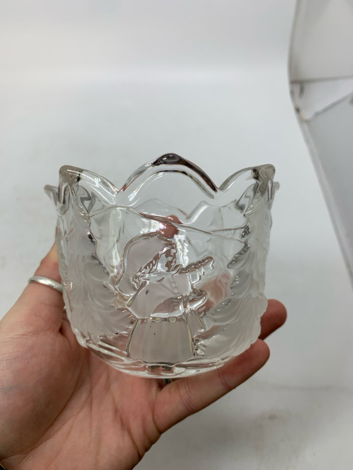 EMBOSSED "CHRSITMAS STORY" CANDLE HOLDER MIKASA.