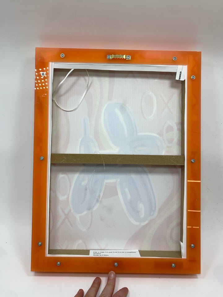 TEXTURED BALLOON ANIMAL PRINT W/ORANGE FRAME.