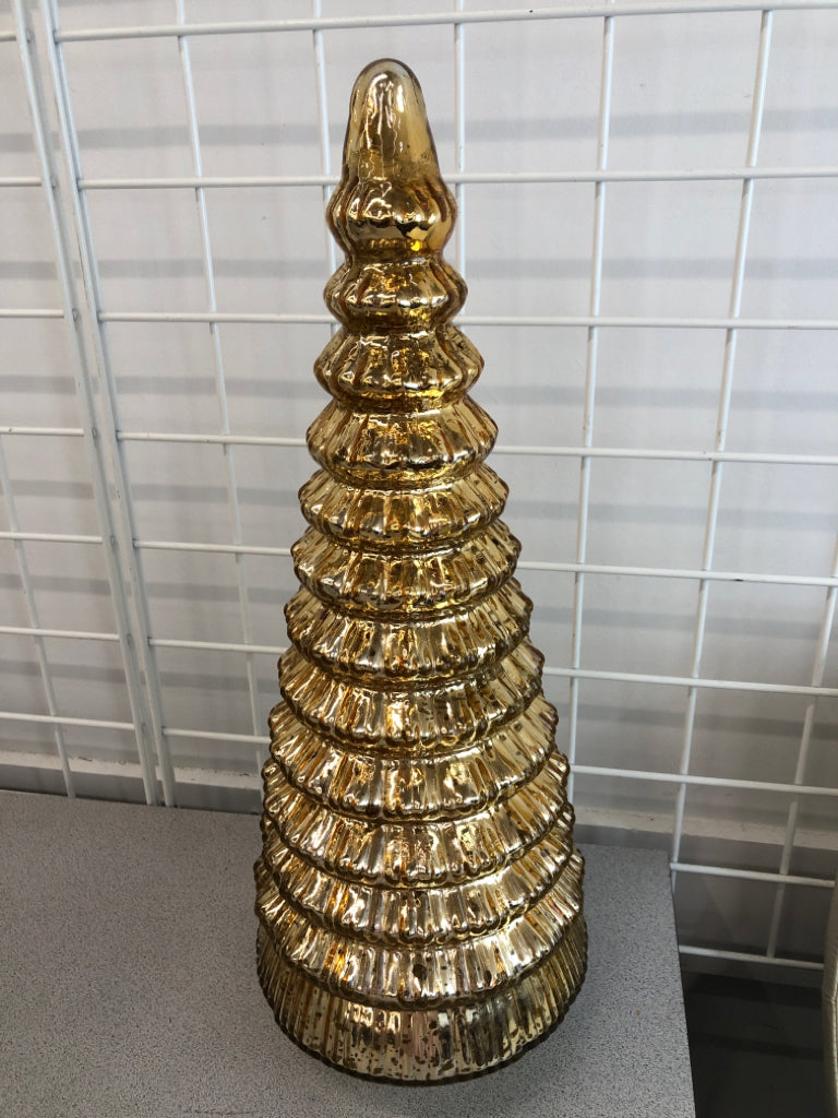 GOLD MERCURY GLASS WINTER TREE DECOR.