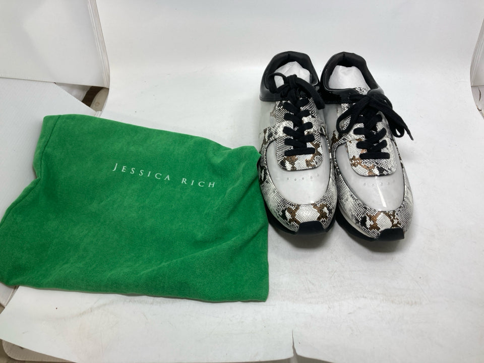 Jessica Rich Transparent "Gold Snake" Sneakers w/ Bag- New (Eur-39, US-8-9)