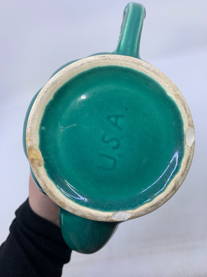 VTG POTTERY GREEN TURQUOISE.