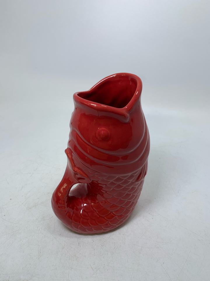 RED GURGLING FISH PITCHER.