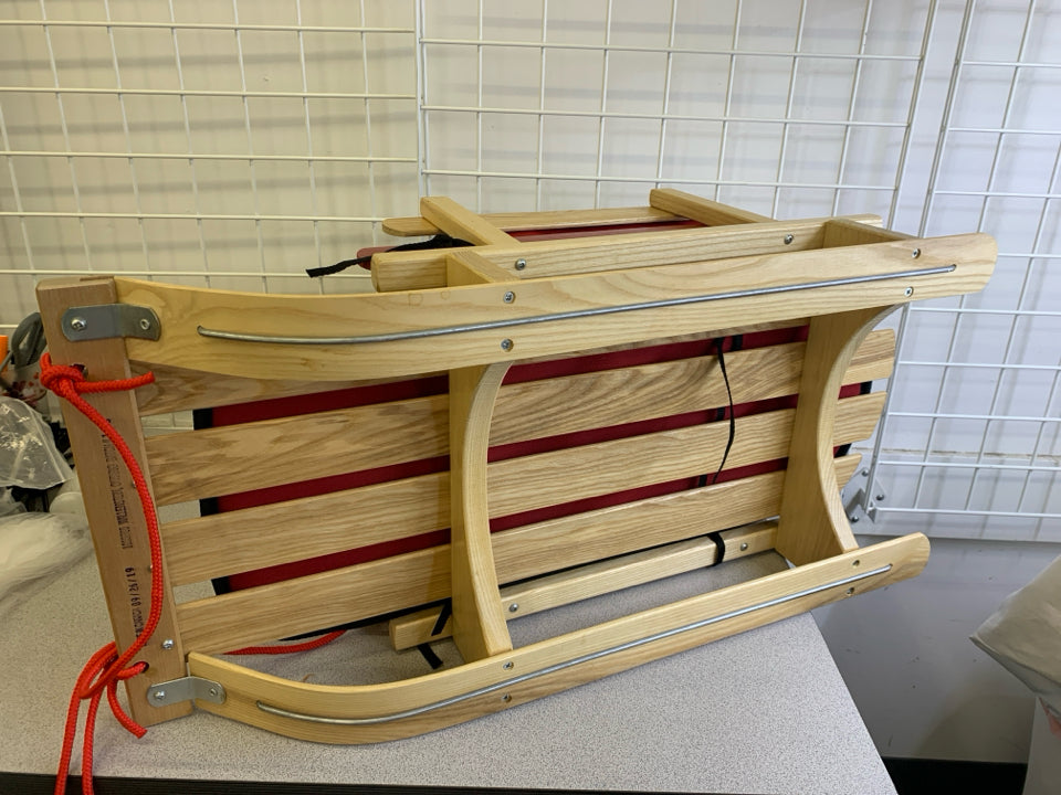 LL BEAN KIDS PULL SLED + CUSHIONS.