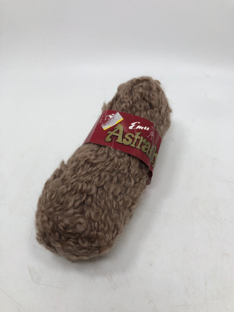 BROWN EMU ASTRAKHAN YARN.