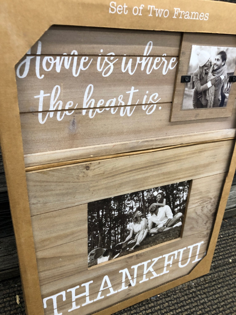 NWT HOME IS WHERE THE HEART IS PHOTO FRAME IN WOOD.