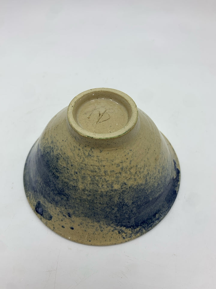 BLUE AND TAN POTTERY BOWL 5.
