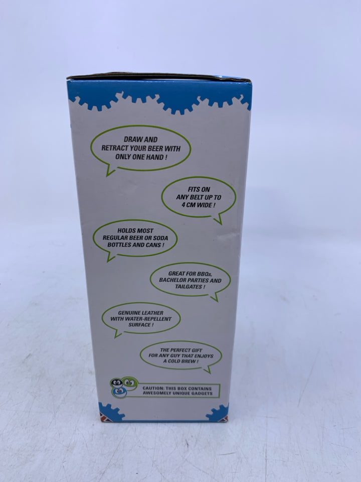 NIB LEATHER BEER HOLSTER.