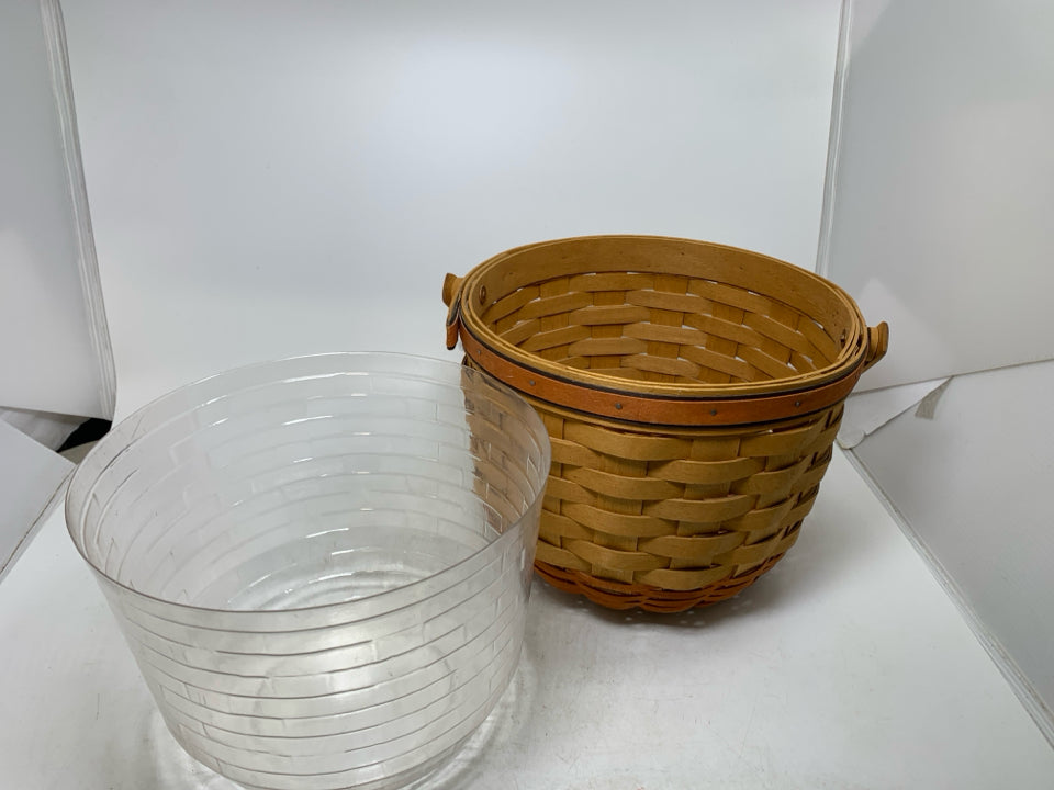 LONGABERGER 1995 MEDIUM PUMPKIN BASKET W/ PROTECTOR.