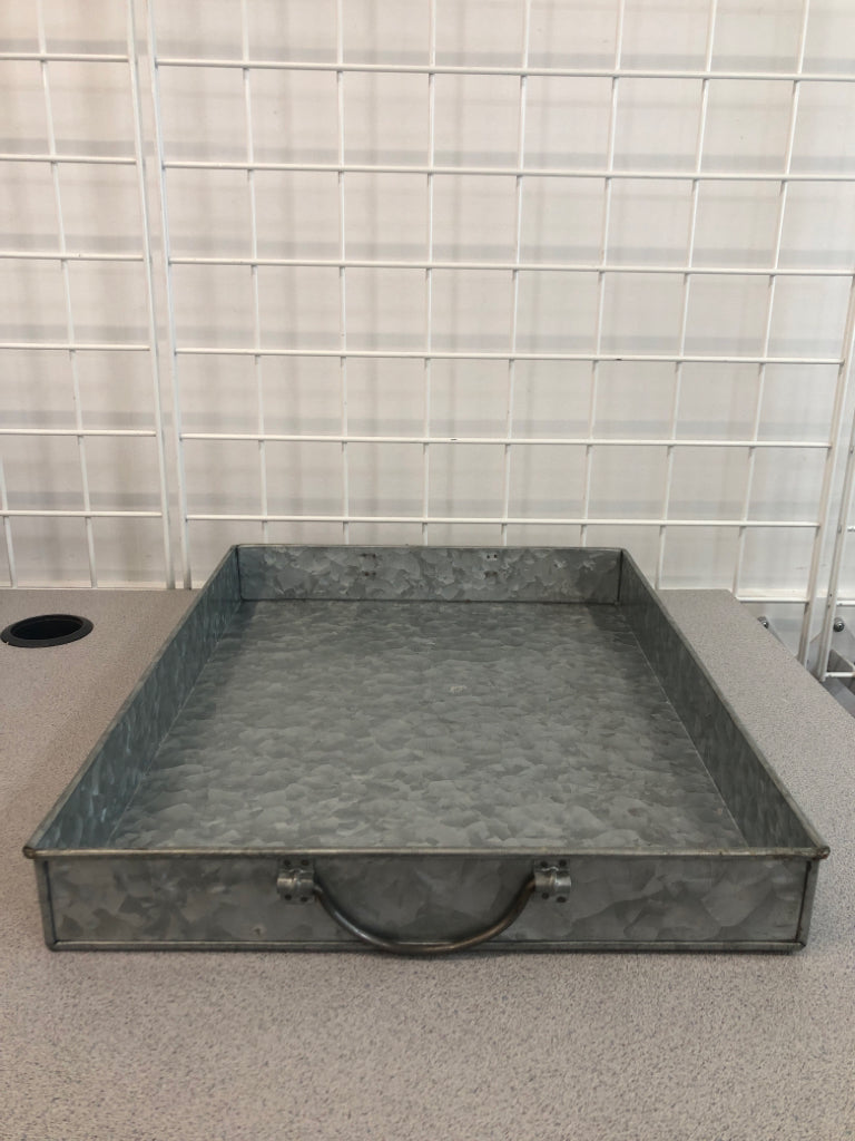 GALVANIZED METAL TRAY.