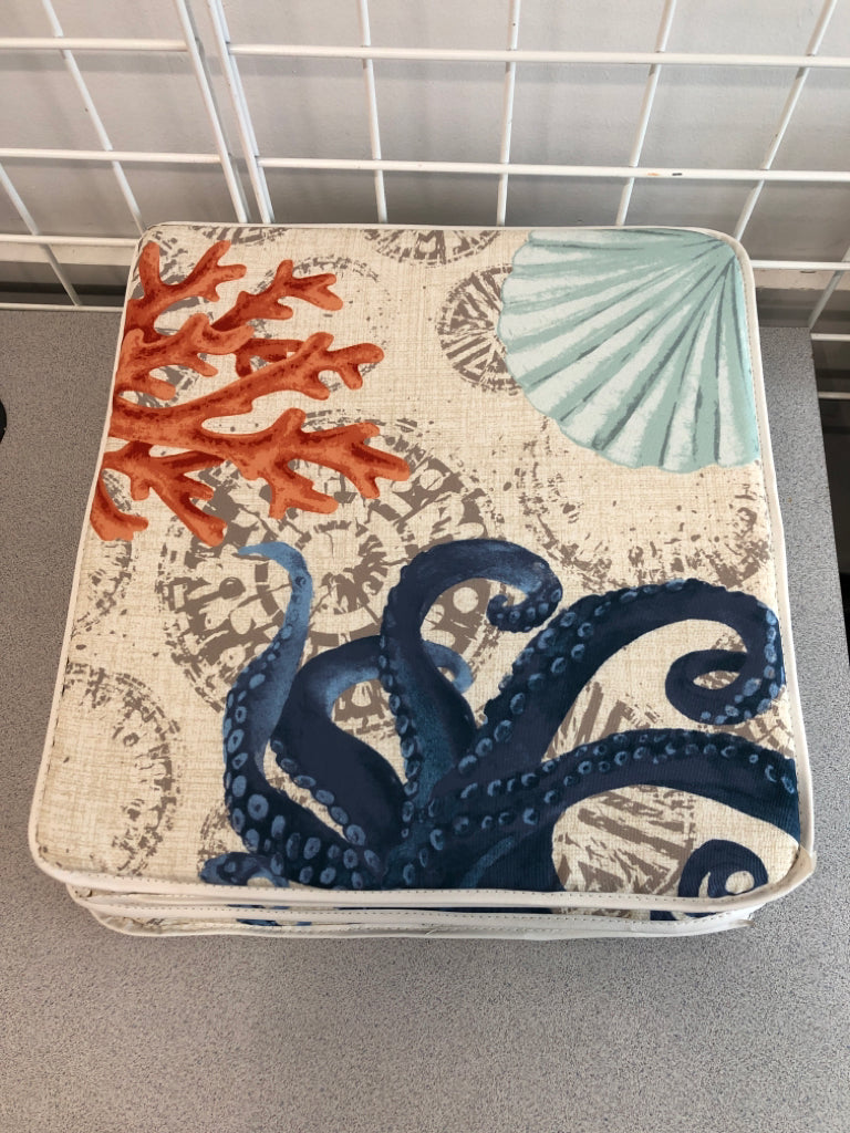 4 NAUTICAL SEAT CUSHIONS.