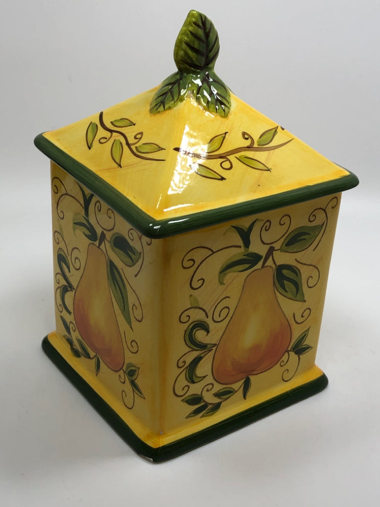 4PC YELLOW FRUIT CANISTERS.