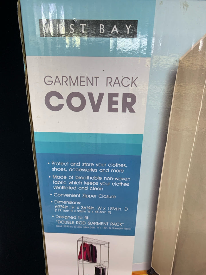 NIP GARMENT RACK COVER.