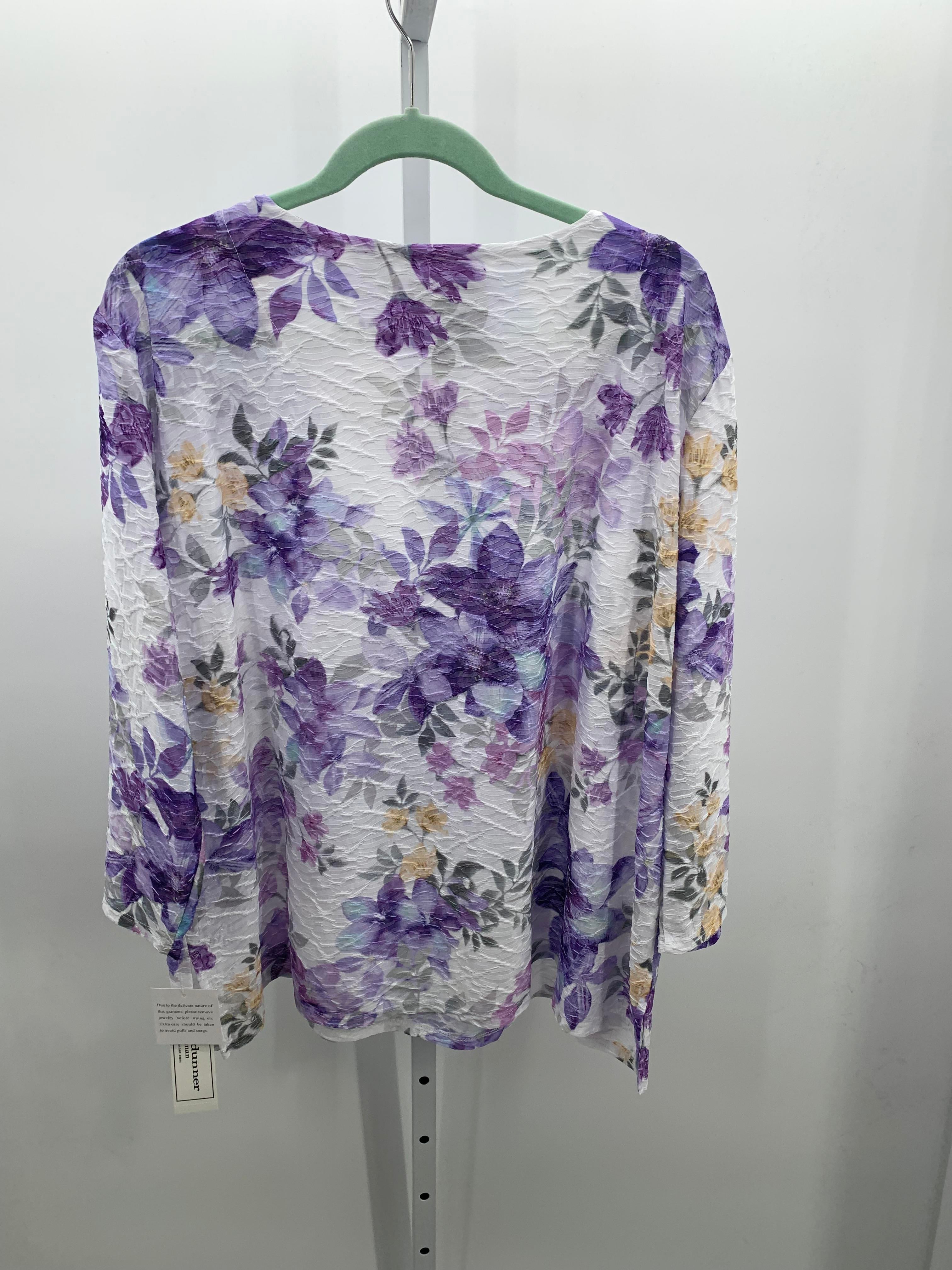 Alfred Dunner Size 3X Womens 3/4 Sleeve Shirt