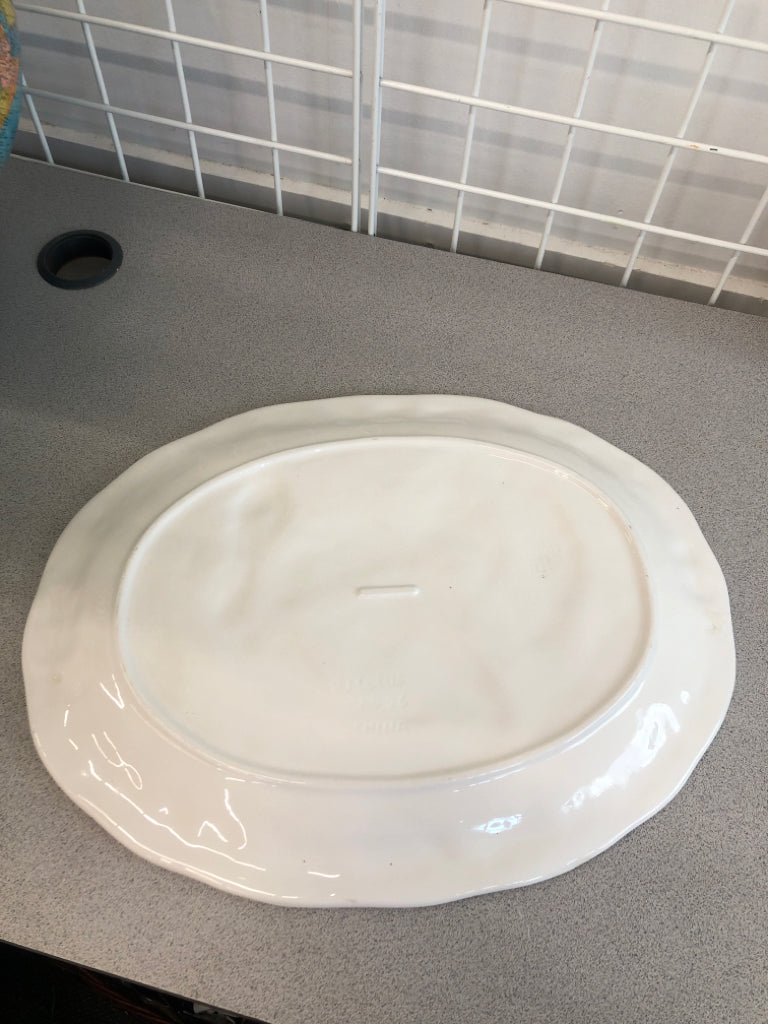 CERAMIC TURKEY SERVING PLATTER.
