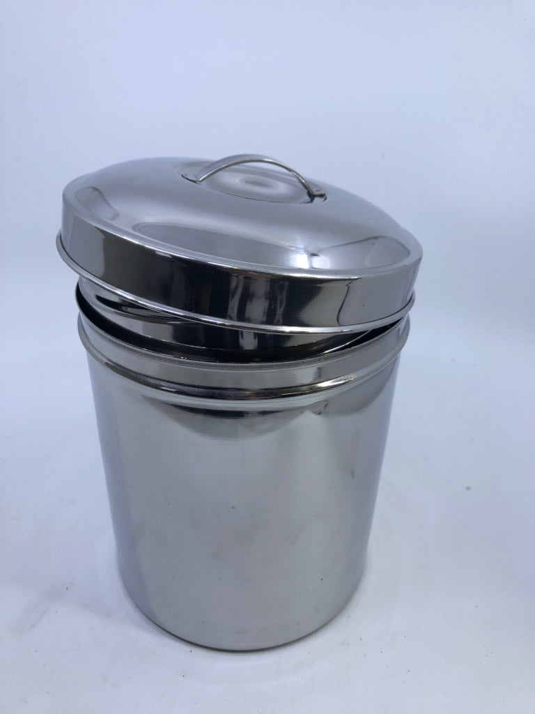 4 STAINLESS SMALL CANISTERS