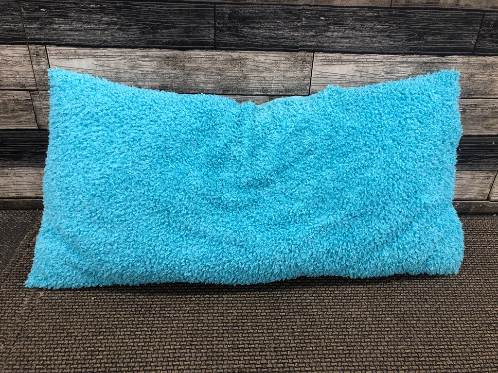 FLUFFY BLUE BODY PILLOW.