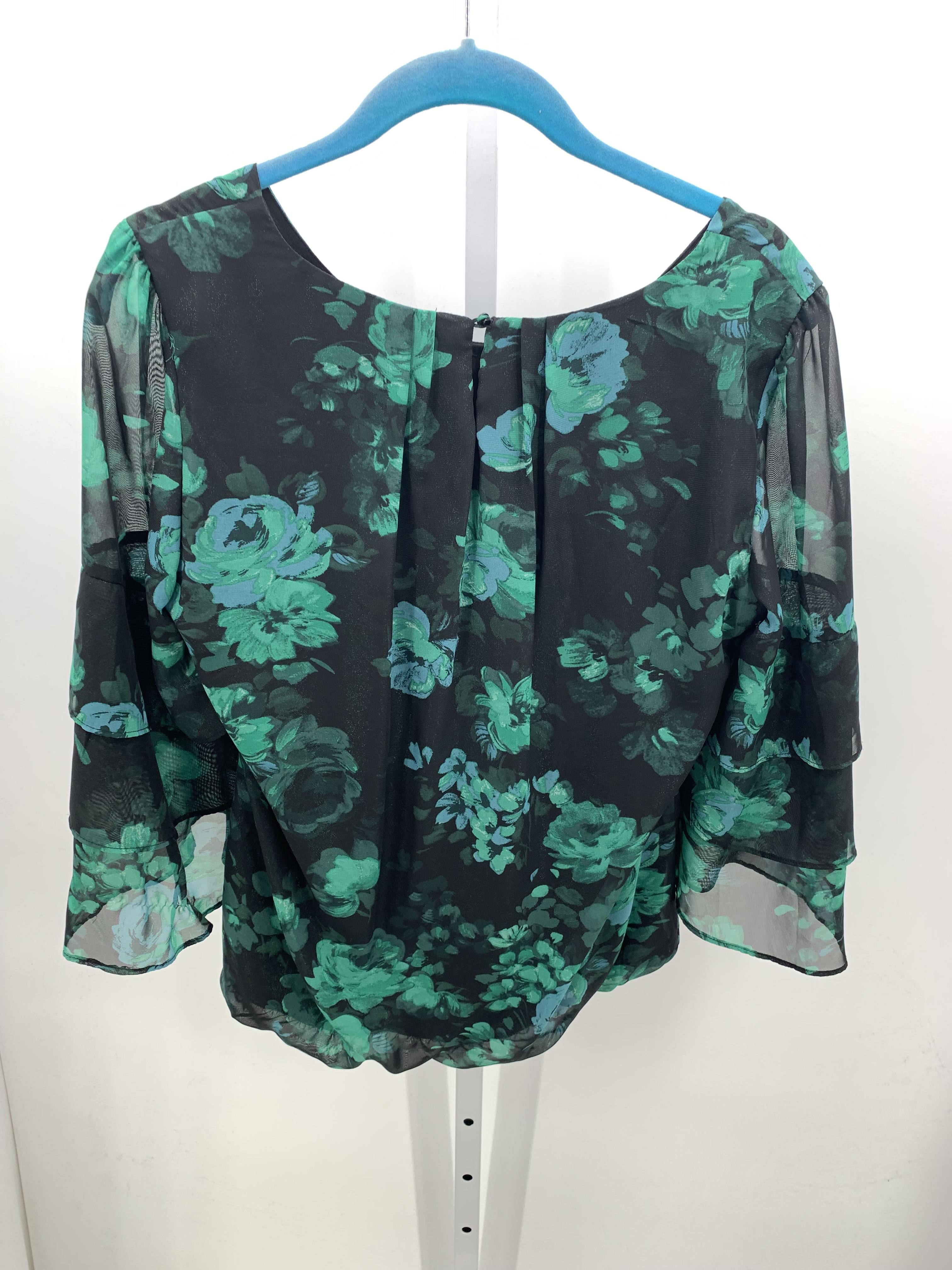 Roz & Ali Size Small Misses 3/4 Sleeve Shirt