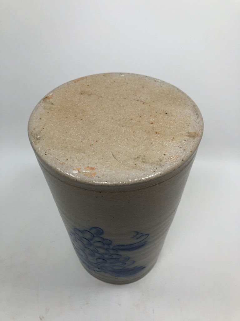 SALMON FALLS 1997 STONEWARE WINE COOLER W/BLUE GRAPES.
