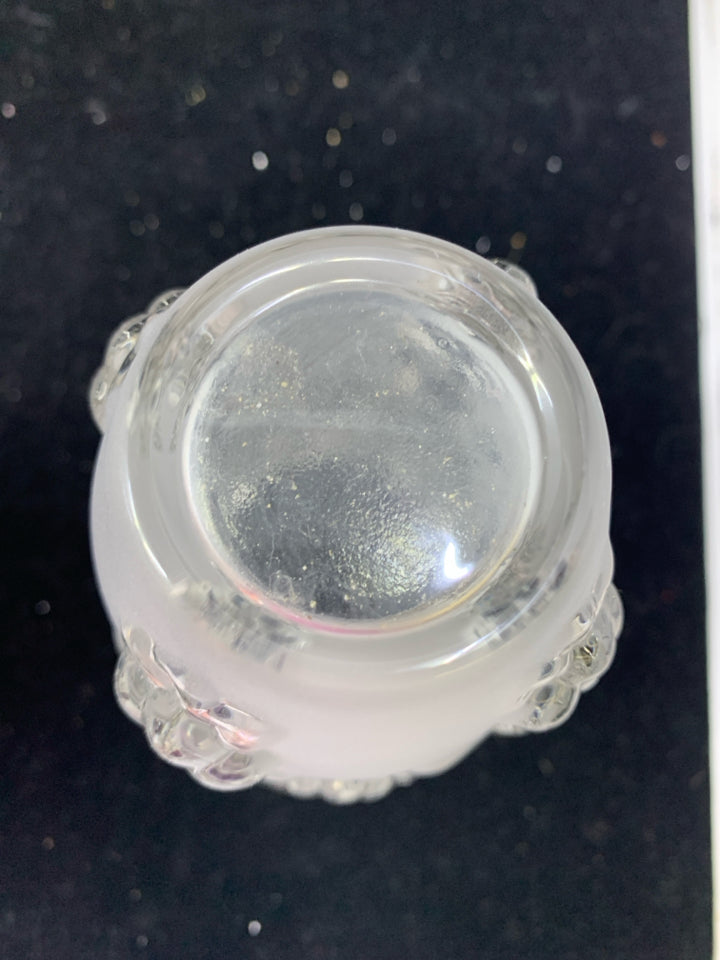 FROSTED FLORAL EMBOSSED VASE- GERMANY.