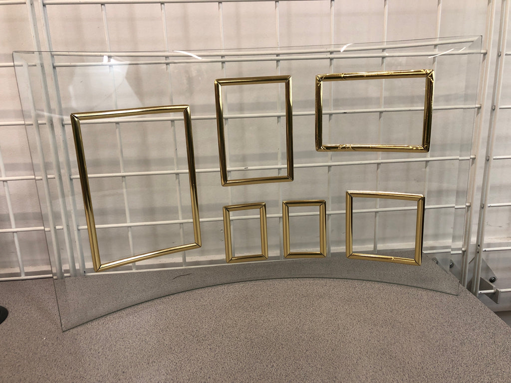 6-SLOT CURVED GLASS PICTURE FRAME.