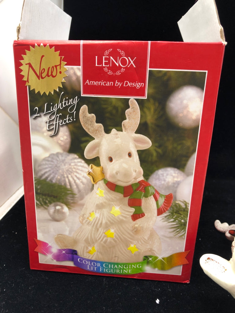 NIB LENOX LIGHT UP MOOSE & TREE
