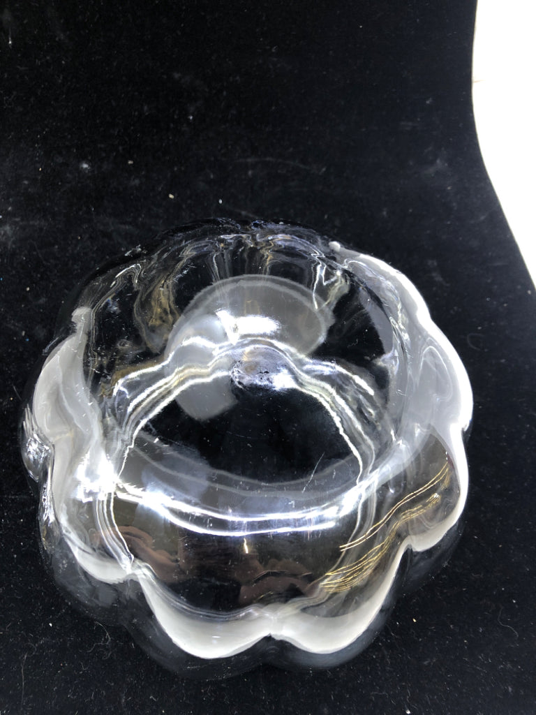 GLASS PUMPKIN CANDY JAR.