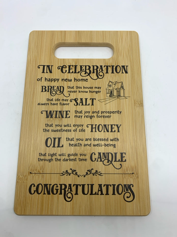 IN CELEBRATION CUTTING BOARD.