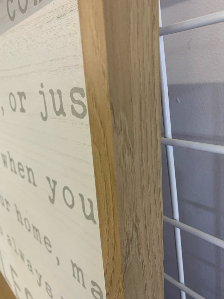 BLESSED WHITE WOOD BROWN FRAME WALL ART.