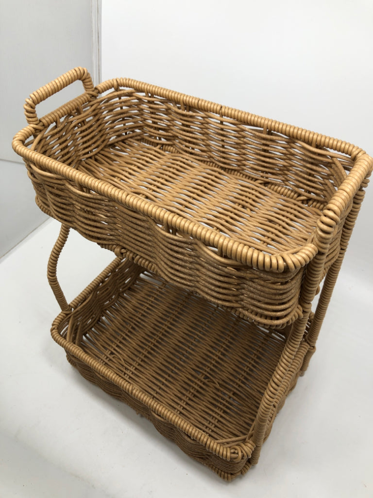 2 TIER WICKER ORGANIZER.