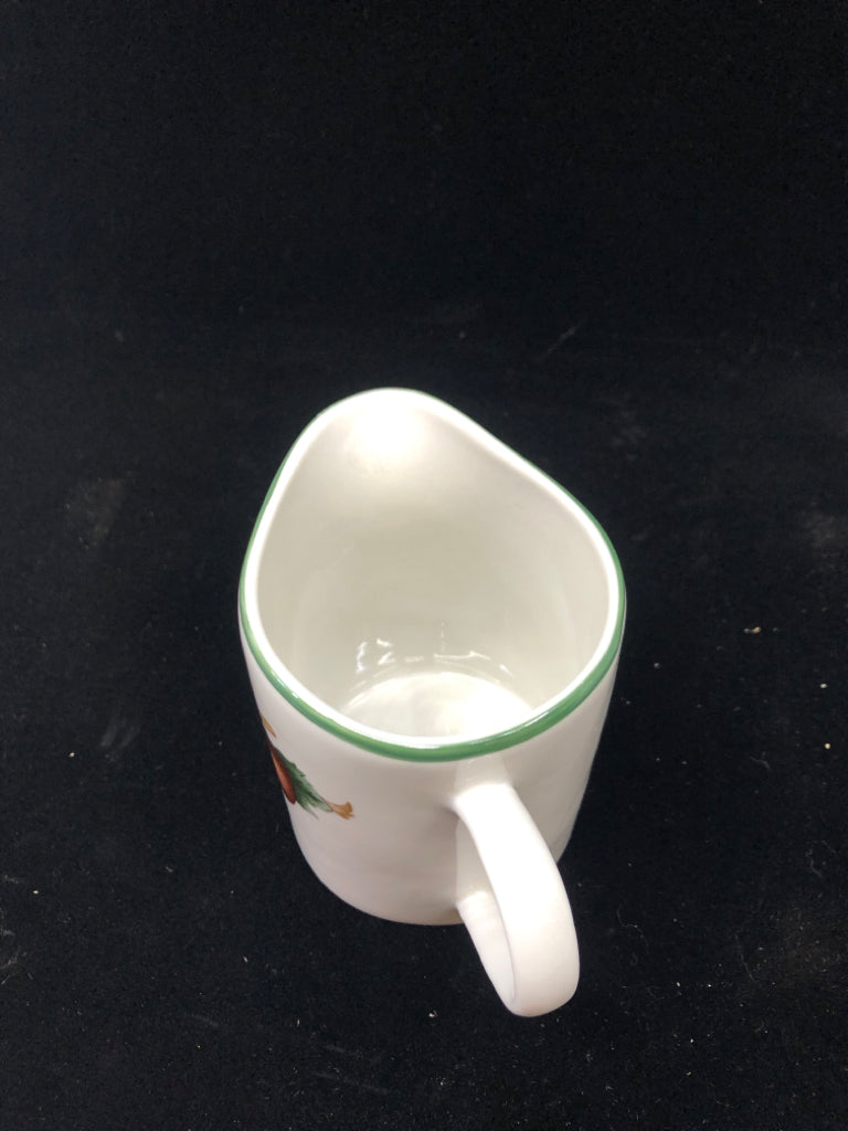 WHITE GREEN TRIM APPLE CREAMER.