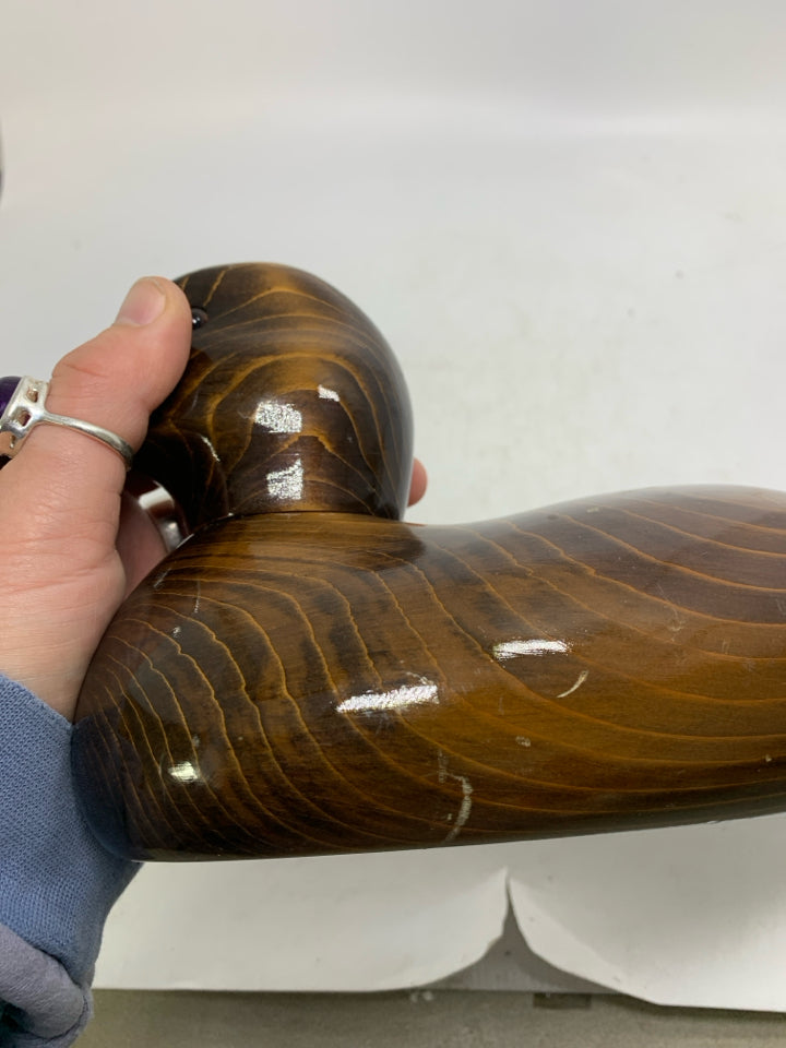 VTG BUNDY & COMPANY WOOD DUCK DECOY GLOSSY W/ WOOD KNOTS.