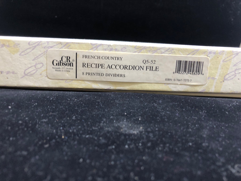 NIB RECIPE ACCORDION FILE.