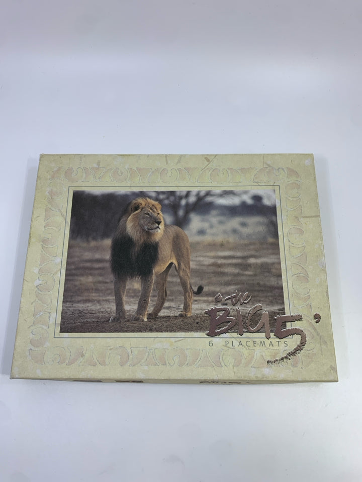 6PC THE BIG5 ANIMAL PLACEMATS IN BOX.