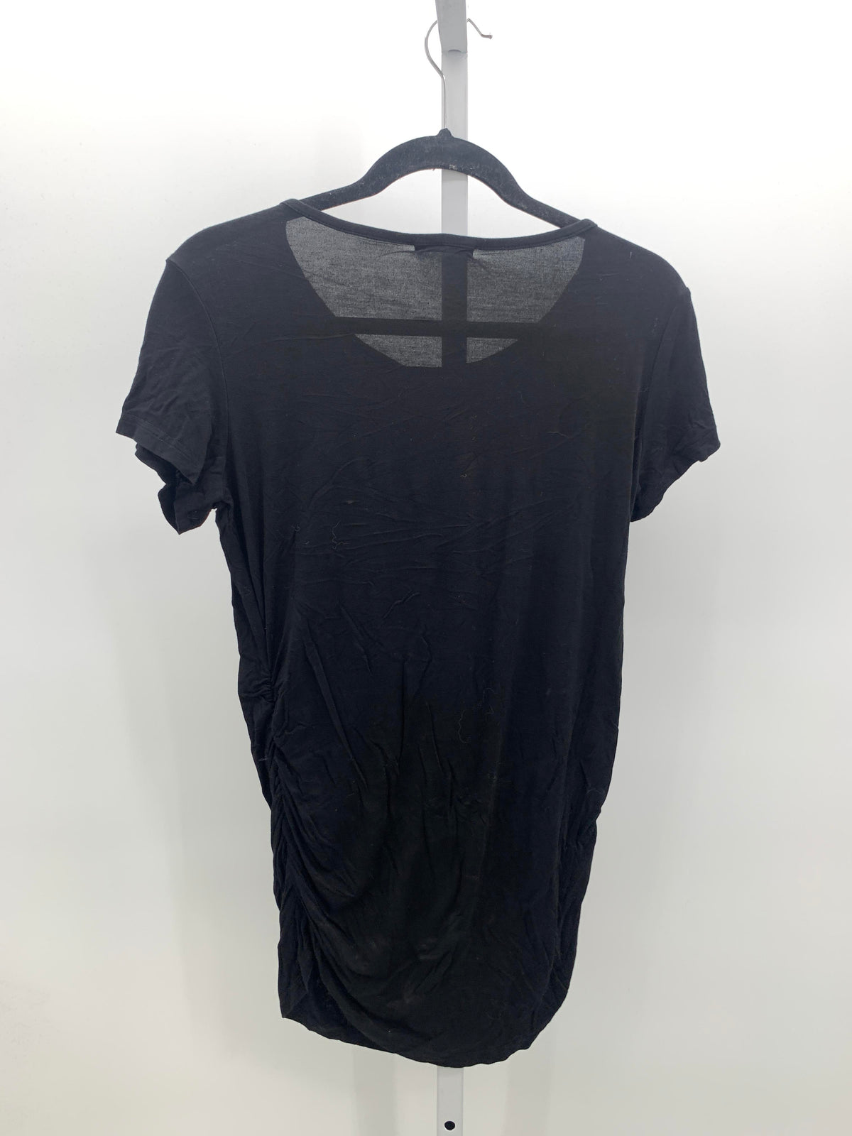 Black Size Medium Maternity Short Sleeve Shirt