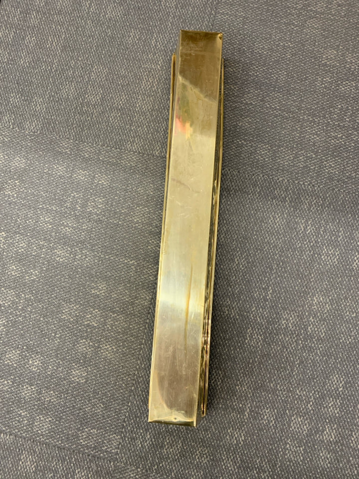 LONG GOLDEN METAL PLANTER.
